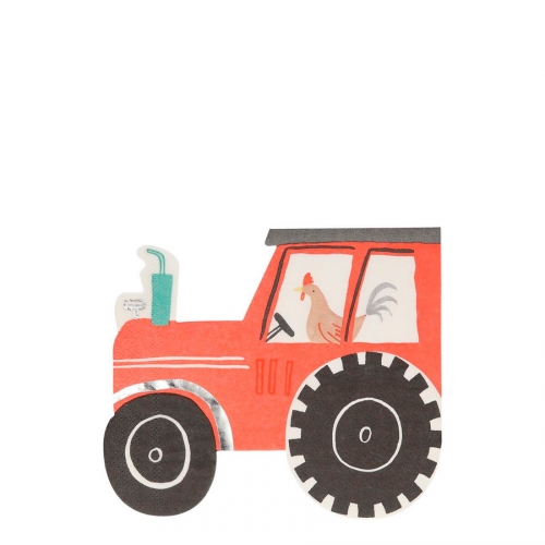 16 Serviettes Ferme - Tracteur 
