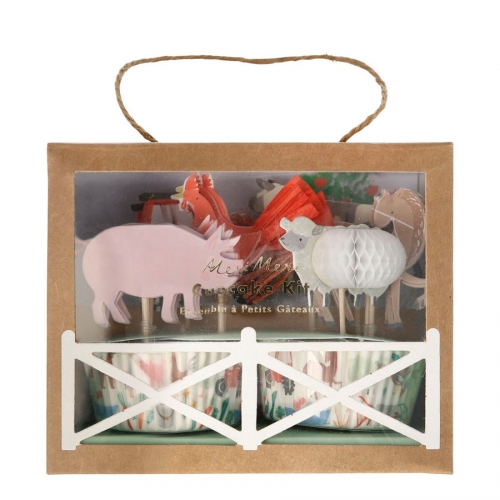 Kit 24 Caissettes Et Deco Animaux De La Ferme Pour L Anniversaire De Votre Enfant Annikids