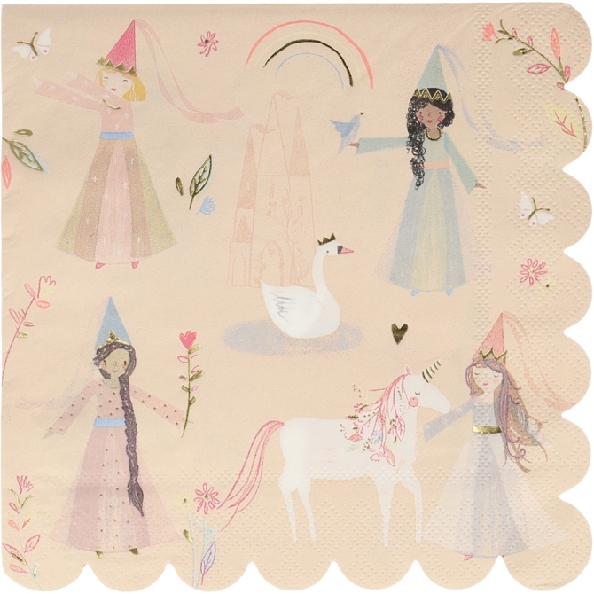 16 Serviettes Princesse Magique 