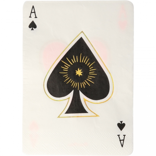 16 Serviettes Cartes  jouer Magie 