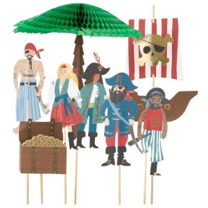 7 Cake Toppers - Golden Pirate