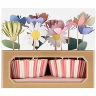 Kit Cupcakes 24 Caissettes Fleurs