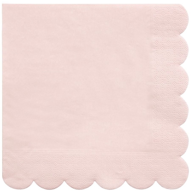 20 Serviettes Rose Pastel 