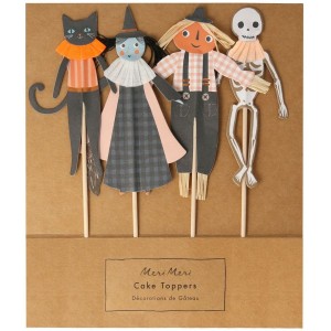 4 Cake Toppers -  Halloween Rétro