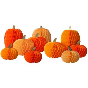 Assortiment de 10 Citrouilles en Papier