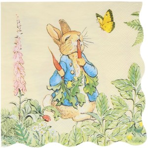 16 Serviettes Pierre Lapin Dans le Jardin