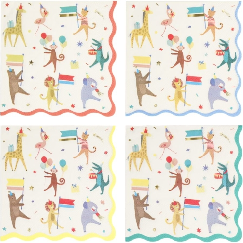 16 Serviettes La Parade des Animaux 