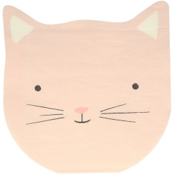 16 Serviettes Chat Pastel. n2