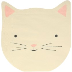 16 Serviettes Chat Pastel. n4