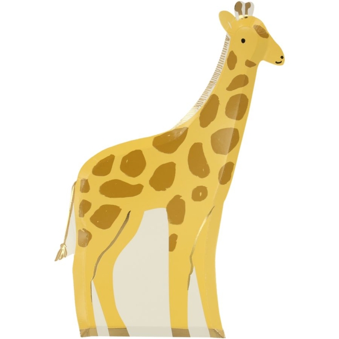 8 Assiettes Animaux Sauvages - Girafe 