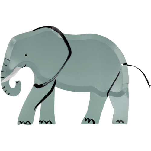 8 Assiettes Animaux Sauvages - Elphant 