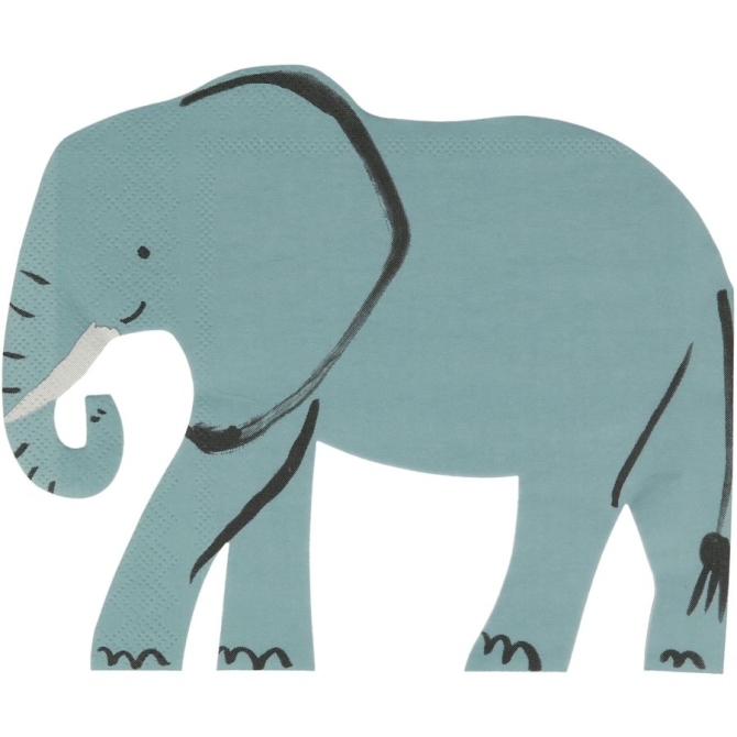 16 Serviettes Animaux Sauvages - Eléphant 