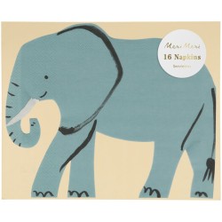 16 Serviettes Animaux Sauvages - Eléphant. n°1
