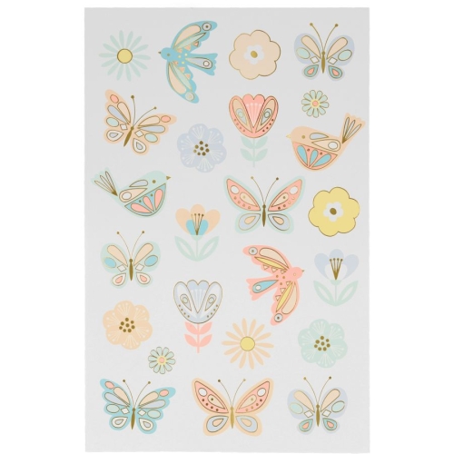 Set de 2 Planches de Tatouages - Oiseaux et Papillons 