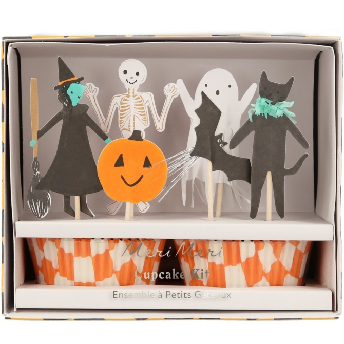 Kit 24 Caissettes et Dco Cupcakes Happy Halloween 