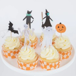 Kit 24 Caissettes et Dco Cupcakes Happy Halloween. n1