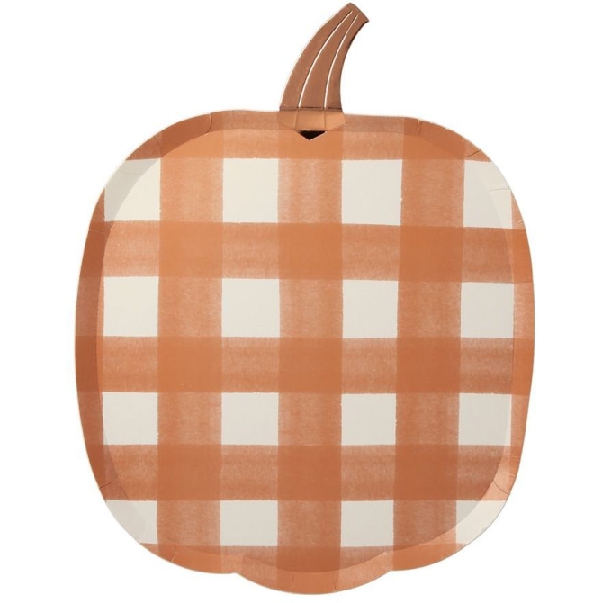 8 Assiettes Citrouille Quadrill Orange 