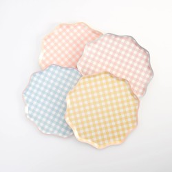 12 Assiettes Vichy Pastel. n3