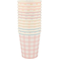 12 Gobelets Vichy Pastel. n8