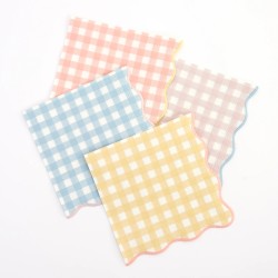 20 Serviettes Vichy Pastel. n2