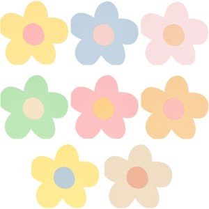 16 Serviettes Marguerite Pastel