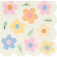 16 Petites Serviettes Happy Flowers