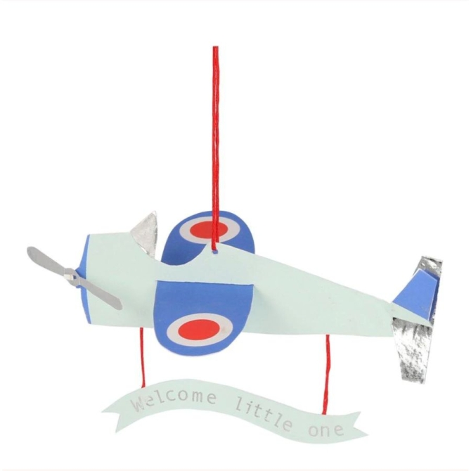1 Carte de Naissance - Avion  Suspendre 
