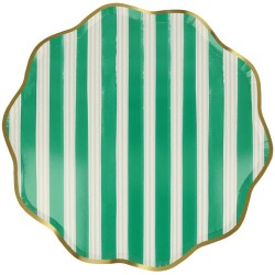 8 Assiettes Festives à Rayures avec Finition Dorée. n°4