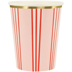 8 Gobelets Festifs  Rayures avec Finition Dore. n2