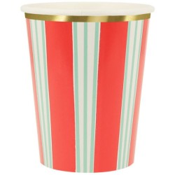 8 Gobelets Festifs  Rayures avec Finition Dore. n3