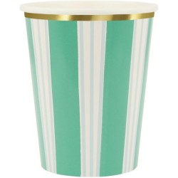 8 Gobelets Festifs  Rayures avec Finition Dore. n4