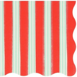 16 Petites Serviettes Festives à Rayures avec Finition Dorée. n°2