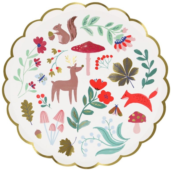 8 Petites Assiettes Forêt de Noël