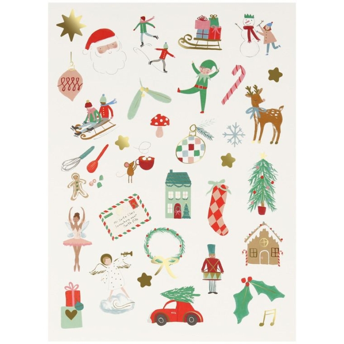 Set de 10 Feuilles de Tatouages Noël Mixtes