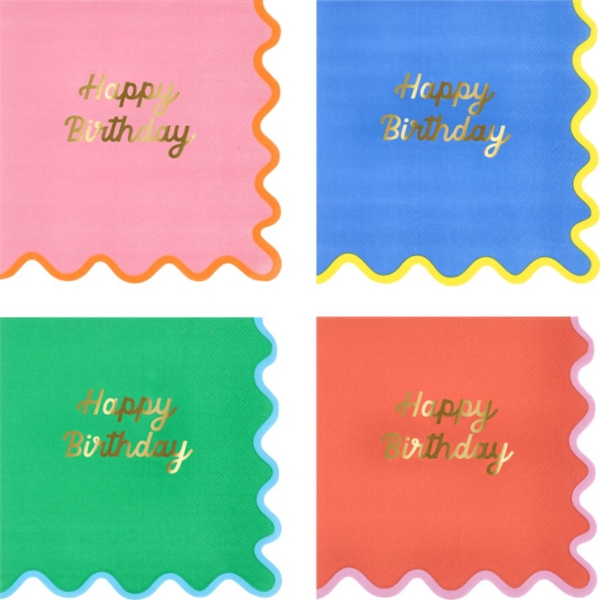 16 Serviettes Wiggle Edge