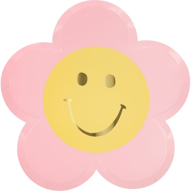 8 Petites Assiettes Happy Icons Fleur 