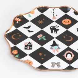 8 Assiettes Patchwork Halloween. n°1