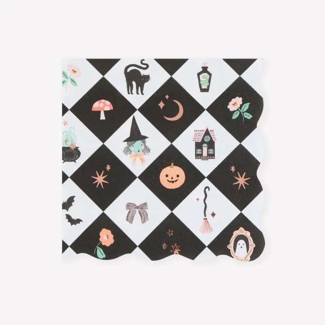 16 Serviettes Patchwork Halloween