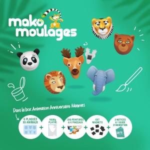 Box Animation Anniversaire  Magnets Animaux - Mako Moulages