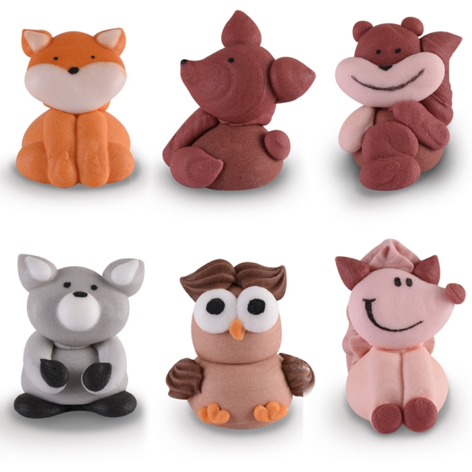 6 Figurines Animaux de la Forêt - Sucre 