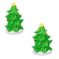 2 Mini Sapins de Noël 3D (4 cm) - Sucre