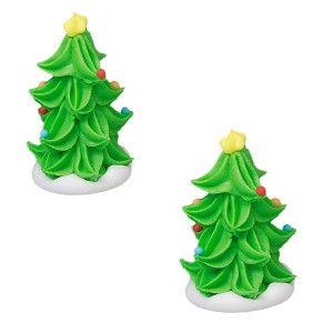 2 Mini Sapins de Nol 3D (4 cm) - Sucre