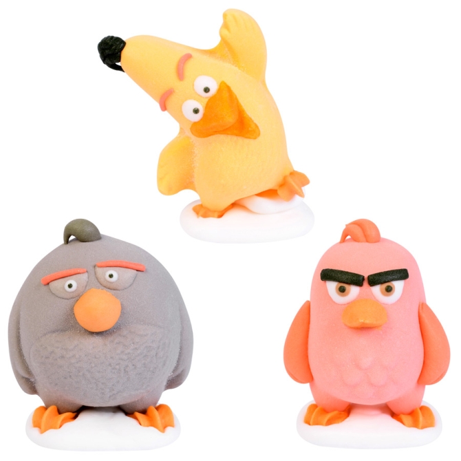 3 Figurines Angry Birds 3D (4 cm) - Sucre 