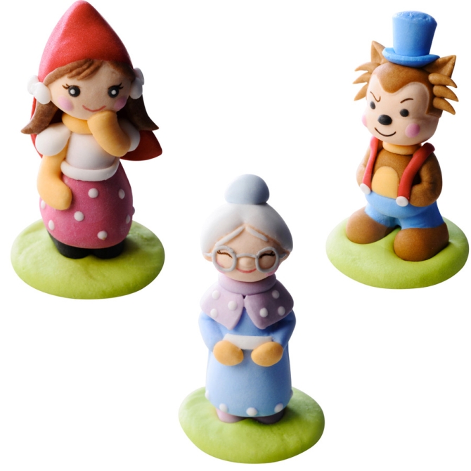 3 Figurines Petit Chaperon Rouge 3D (5, 5 cm) - Sucre 