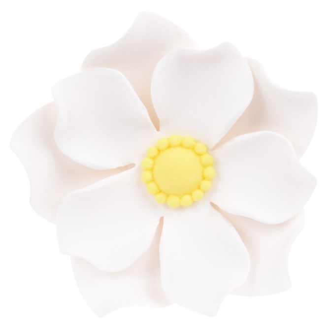 1 Grande Fleur Capucine Blanche 3D (5 cm) - Sucre 