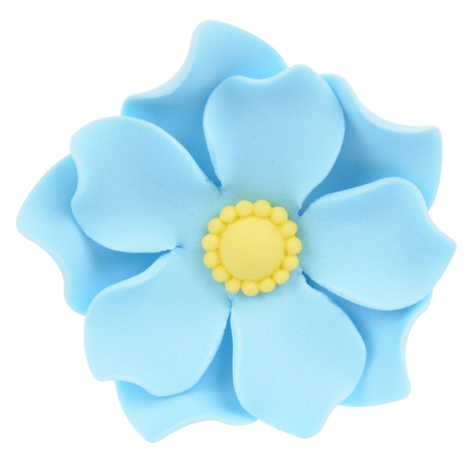 1 Fleur Capucine Bleue 3D (4 cm) - Sucre 