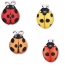 4 Coccinelles (4cm) - Sucre