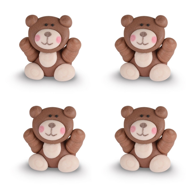 4 Figurines Oursons - Sucre 