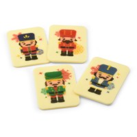 4 Plaquettes Casse-Noisette en Chocolat Blanc  5 cm