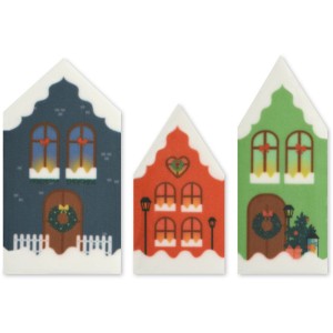 Assortiment 3 Maisons Scandinaves  5 cm  Sucre